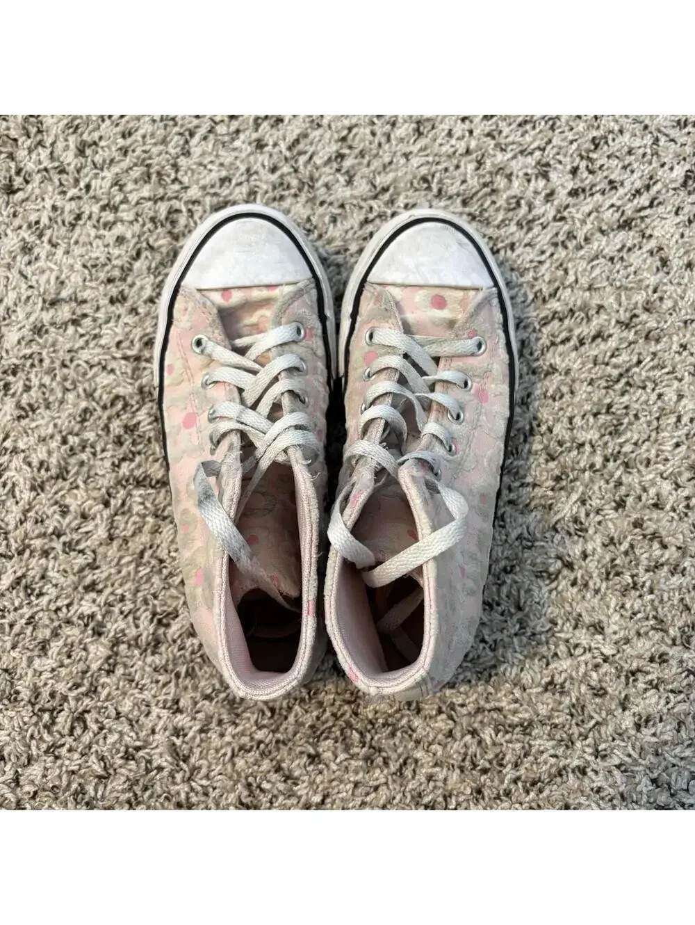 Converse Floral High Top Sneakers Chuck Taylor All Star Youth 3 Pink School